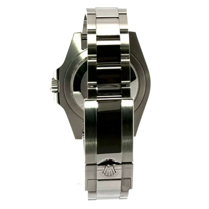 Rückansicht Rolex GMT-Master II Edelstahl 126710BLNR Oyster-Band mit poliertem und satiniertem Edelstahlarmband und Sicherheitsfaltschließe.