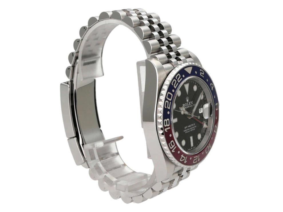 Rolex GMT-Master II 126710BLRO Edelstahl, 40mm, schwarze Zifferblatt, Jubile-Armband, drehbare Lünette.
