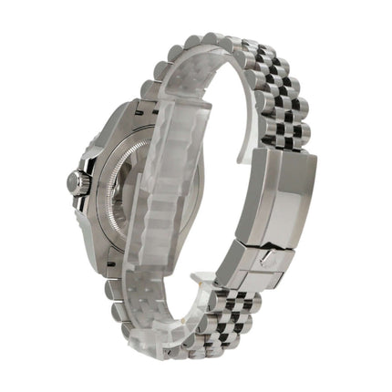 Rolex GMT-Master II Edelstahl 126710BLRO Detailansicht mit Jubile-Edelstahlarmband, poliert und satiniert.