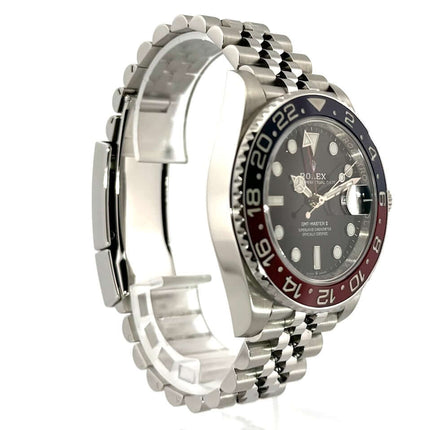 Rolex GMT-Master II 126710BLRO Edelstahl 40mm, blau-rote Keramiklünette, Jubiläums-Edelstahlarmband, schwarzes Zifferblatt, Jahr 2019