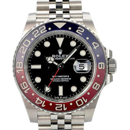 Rolex GMT-Master II Edelstahl 126710BLRO mit schwarzem Zifferblatt und Jubilee-Armband