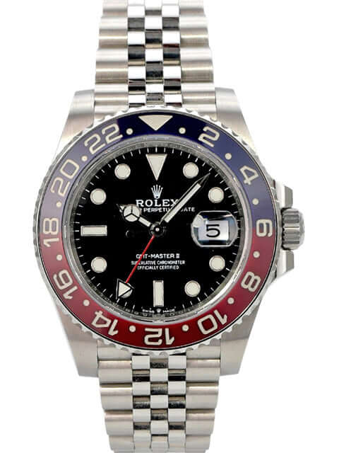 Rolex GMT-Master II Edelstahl 126710BLRO mit schwarzem Zifferblatt und Jubilee-Armband