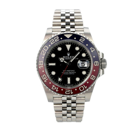 Rolex GMT-Master II Edelstahl 126710BLRO mit schwarzem Zifferblatt und Jubilé-Armband