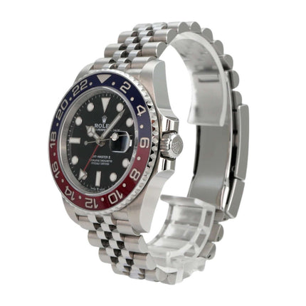 Rolex GMT-Master II Edelstahl 126710BLRO mit schwarzem Zifferblatt und Jubile-Edelstahlarmband