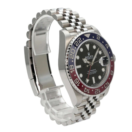 Rolex GMT-Master II Edelstahl 126710BLRO mit schwarzem Zifferblatt und Jubilé Edelstahlarmband