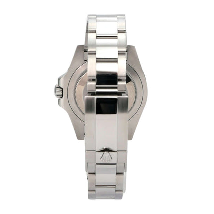 Rolex GMT-Master II Edelstahl 126710BLRO Oyster-Band Rückansicht mit Edelstahlarmband und Sicherheitsfaltschließe.