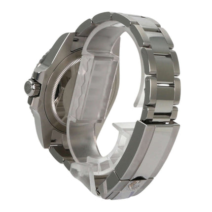 Rückseite des Rolex GMT Master II Edelstahl 126710BLRO mit Oyster-Band, poliertes und satiniertes Edelstahlgehäuse, aus 2021.