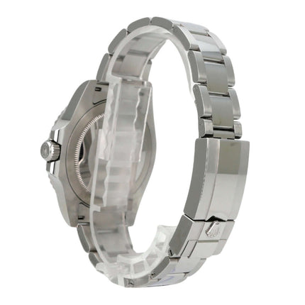 Rolex GMT-Master II Edelstahl 126710BLRO Oyster-Band, Seitenansicht der Luxusuhr aus Edelstahl