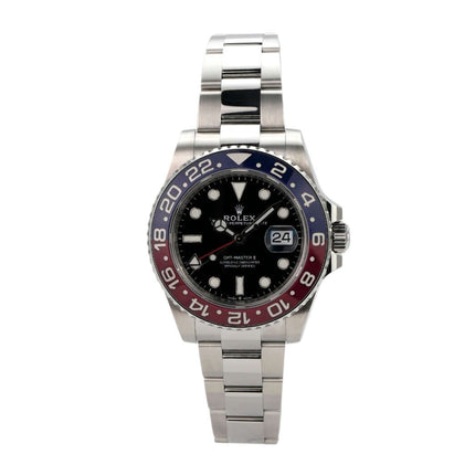 Rolex GMT Master II Edelstahl 126710BLRO mit schwarzem Zifferblatt und rot-blauer Lünette