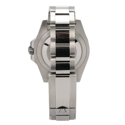 Rolex GMT-Master II Edelstahl 126710GRNR Rückansicht mit Oyster-Armband und Edelstahlgehäuse, schwarz-graue Lünette