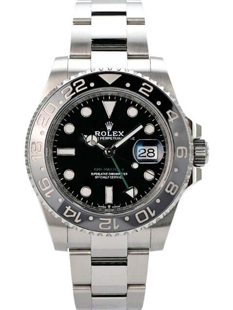 Rolex GMT-Master II Edelstahl Ref. 126710GRNR mit schwarzem Zifferblatt und Oyster-Edelstahlarmband