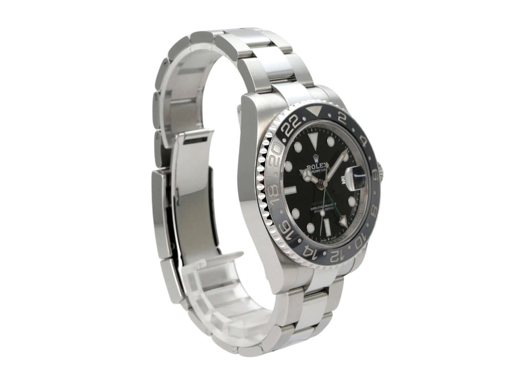 Rolex GMT-Master II Edelstahl Ref. 126710GRNR mit schwarzem Zifferblatt und Edelstahlarmband
