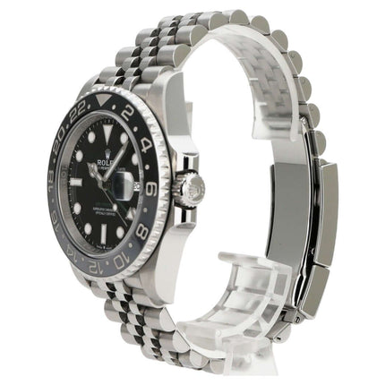 Rolex GMT-Master II Edelstahl 126710GRNR Jubile-Band, schwarzes Zifferblatt, Edelstahlarmband, 40 mm