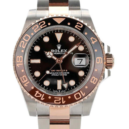 Rolex GMT-Master II Edelstahl und Everose-Gold 126711CHNR mit schwarzem Zifferblatt und drehbarer Lünette