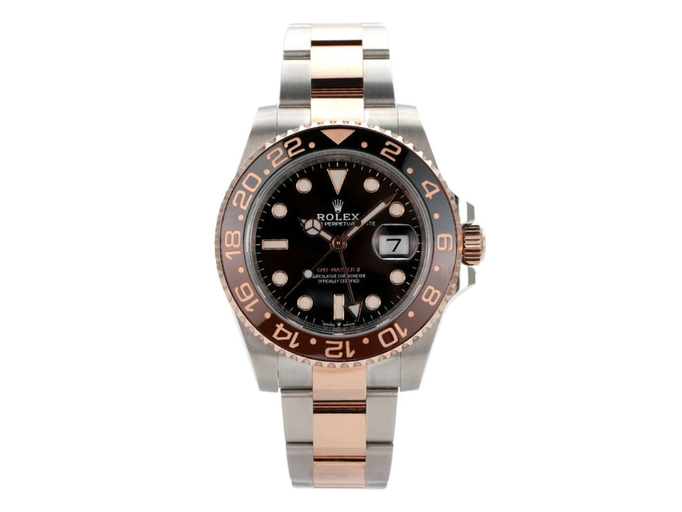 Rolex GMT-Master II Edelstahl und Everose-Gold 126711CHNR mit schwarzem Zifferblatt und drehbarer Lünette