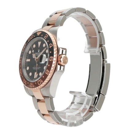 Rolex GMT-Master II Edelstahl und Everose-Gold mit schwarzem Zifferblatt und drehbarer Lünette, Modell 126711CHNR.