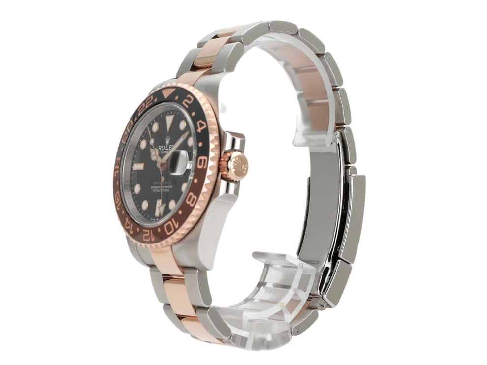 Rolex GMT-Master II Edelstahl und Everose-Gold mit schwarzem Zifferblatt und drehbarer Lünette, Modell 126711CHNR.