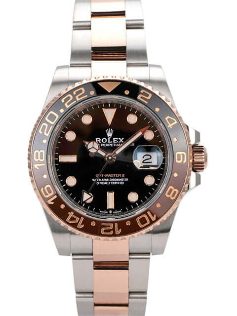 Rolex GMT-Master II Edelstahl Everose-Gold 126711CHNR Armbanduhr mit schwarzem Zifferblatt und Keramik-Lünette