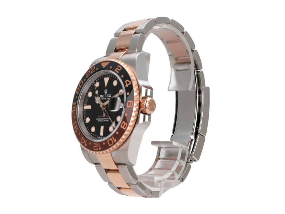 Rolex GMT-Master II Edelstahl Everose-Gold 126711CHNR in Edelstahl und 18 kt Everose-Gold mit schwarzem Zifferblatt.