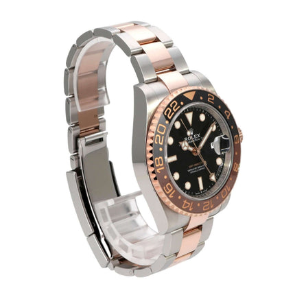 Rolex GMT-Master II Edelstahl Everose-Gold 126711CHNR, elegante Armbanduhr mit gold-satiniertem Gehäuse
