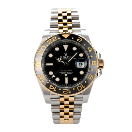 Rolex GMT-Master II Edelstahl Gelbgold 126713GRNR mit schwarzem Zifferblatt und Jubilee-Band