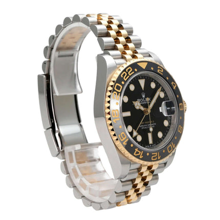 Rolex GMT-Master II Edelstahl Gelbgold 126713GRNR, schwarze Lünette, schwarzes Zifferblatt, Jubilee-Band