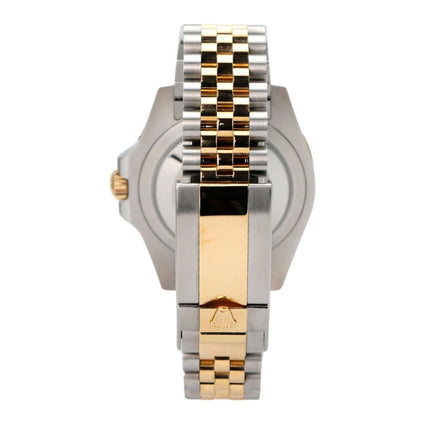 Rolex GMT-Master II Edelstahl Gelbgold 126713GRNR mit Jubilee-Band und Oysterclasp, Rückansicht