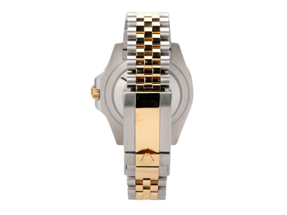 Rolex GMT-Master II Edelstahl Gelbgold 126713GRNR mit Jubilee-Band und Oysterclasp, Rückansicht