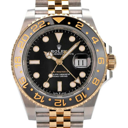 Rolex GMT-Master II Edelstahl Gelbgold 126713GRNR mit schwarzem Zifferblatt und Jubilee-Band