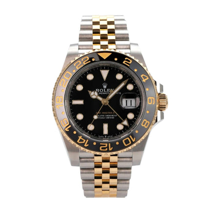 Rolex GMT-Master II Edelstahl Gelbgold 126713GRNR mit schwarzem Zifferblatt und Jubilee-Band
