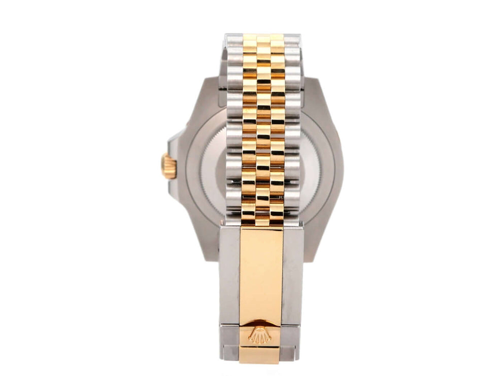 Rolex GMT-Master II Edelstahl Gelbgold 126713GRNR mit Jubilee-Band und Oysterclasp, Rückansicht