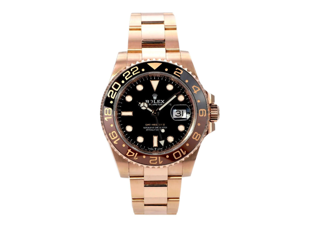 Rolex GMT-Master II Everose-Gold 126715CHNR aus 18 kt Everose-Gold mit schwarzem Zifferblatt und Keramiklünette