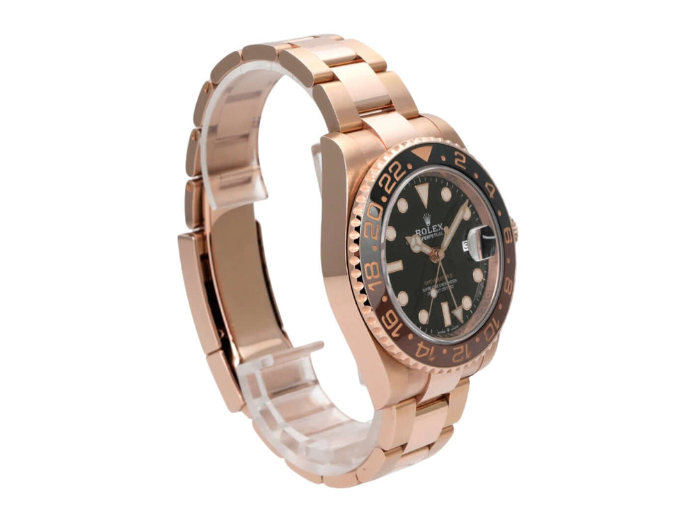 Rolex GMT-Master II Everose-Gold 126715CHNR aus 2021 mit schwarzem Zifferblatt und Everose-Gold-Armband