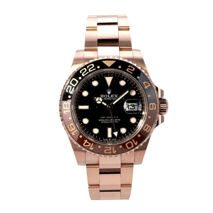 Rolex GMT-Master II Everose-Gold 126715CHNR mit 18 kt Everose-Gold Gehäuse und schwarzen Zifferblatt.