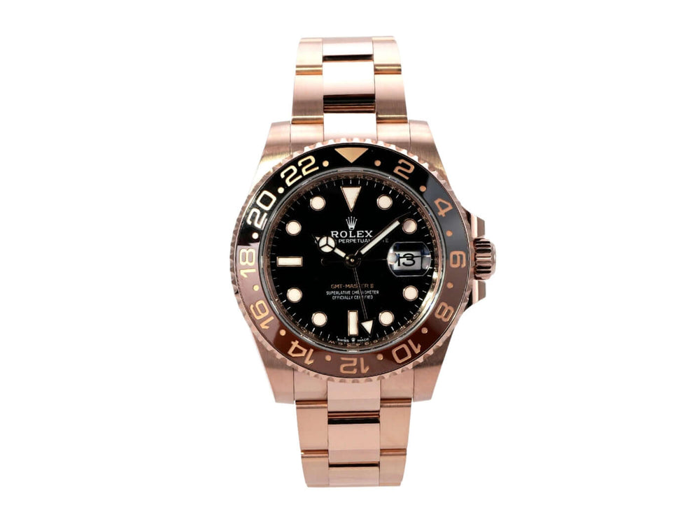 Rolex GMT-Master II Everose-Gold 126715CHNR mit 18 kt Everose-Gold Gehäuse und schwarzen Zifferblatt.