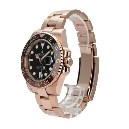 Rolex GMT-Master II Everose-Gold 126715CHNR - eleganter Zeitmesser aus 18 kt Everose-Gold mit schwarzem Zifferblatt.