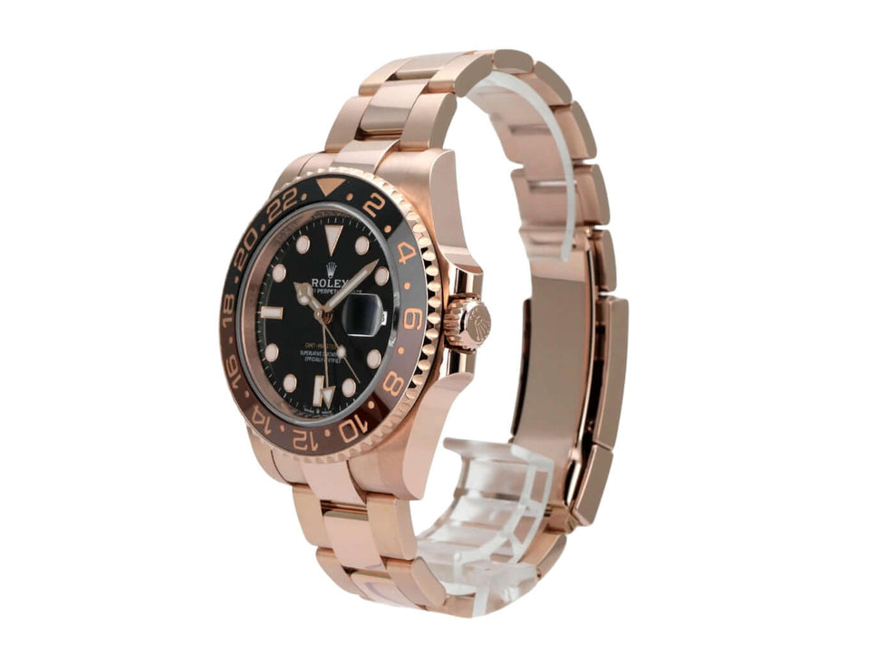 Rolex GMT-Master II Everose-Gold 126715CHNR - eleganter Zeitmesser aus 18 kt Everose-Gold mit schwarzem Zifferblatt.