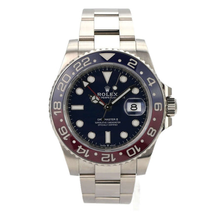 Rolex GMT-Master II Weißgold 126719BLRO Blau, 18 kt Weißgold mit blau/roter Keramiklünette und blauem Zifferblatt