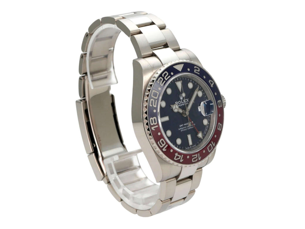 Rolex GMT-Master II Weißgold 126719BLRO Blau, 18 kt Weißgold, blau/rote Keramik-Lünette, blaues Zifferblatt