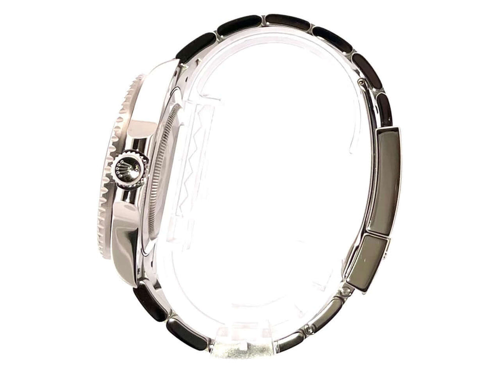 Seitenansicht Rolex GMT-Master II Weißgold 126719BLRO mit poliertem und satiniertem 18 kt Weißgold Oyster-Armband