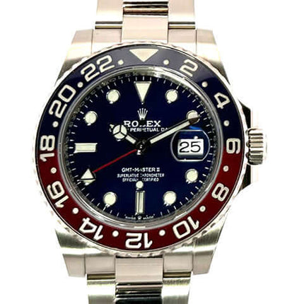 Rolex GMT Master II Weißgold 126719BLRO Blau, 18 kt Weißgold Gehäuse und Armband, blaues Zifferblatt, blaue/rote Keramik Lünette