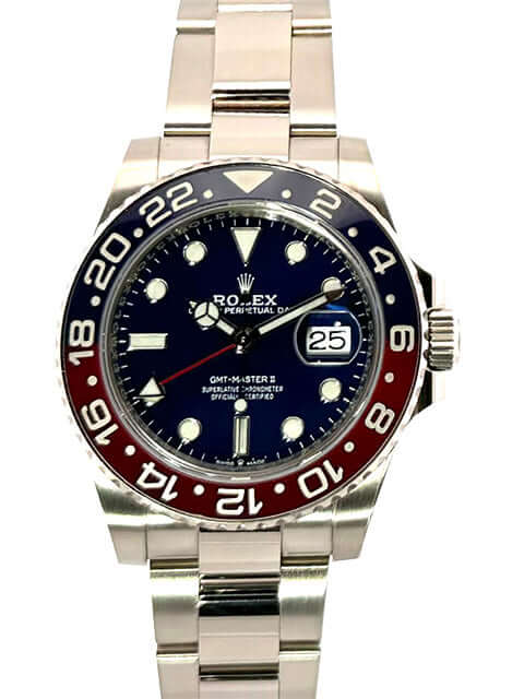 Rolex GMT Master II Weißgold 126719BLRO Blau, 18 kt Weißgold Gehäuse und Armband, blaues Zifferblatt, blaue/rote Keramik Lünette