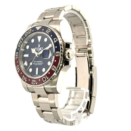 Rolex GMT Master II Weißgold 126719BLRO mit blauem Zifferblatt und blau/roter Keramik-Lünette, 18 kt Weißgold Gehäuse und Armband, Modell 2022