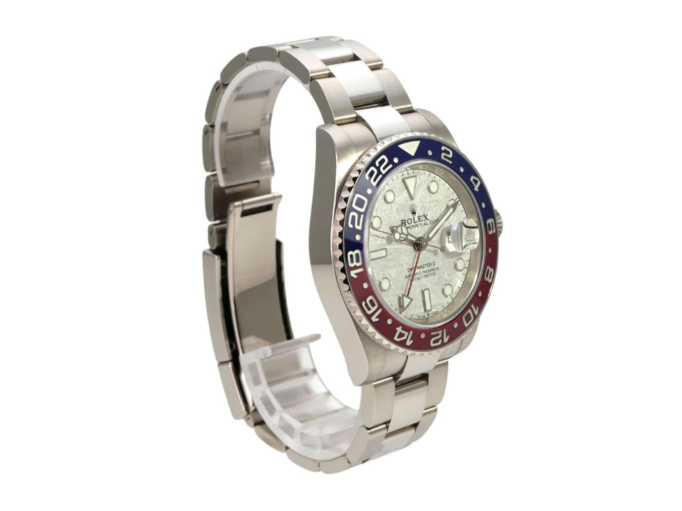 Rolex GMT-Master II Weißgold 126719BLRO Meteorit mit Meteoriten-Zifferblatt und blau-roter Keramiklünette.