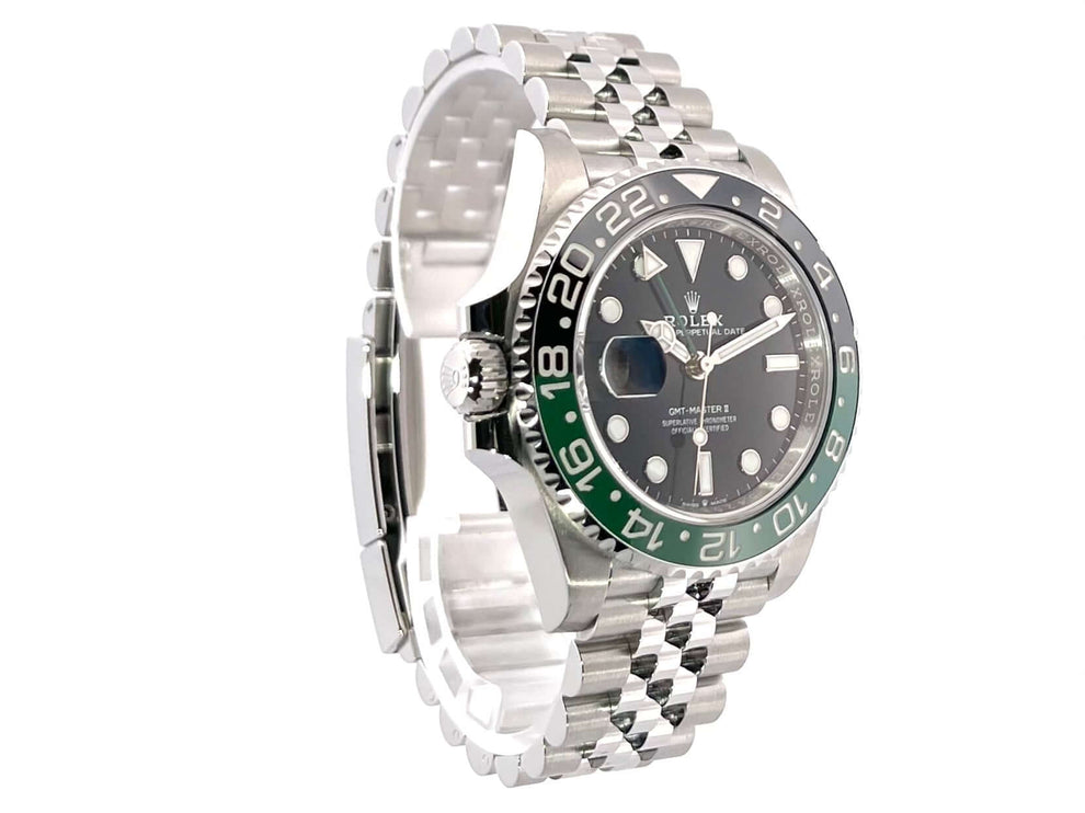Rolex GMT-Master II Edelstahl 126720VTNR mit schwarzem Zifferblatt und Jubile-Edelstahlarmband.