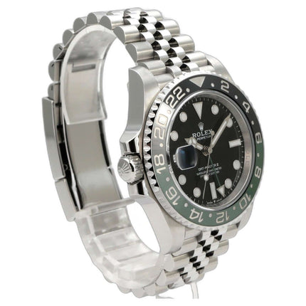 Rolex GMT-Master II Edelstahl 126720VTNR Jubile-Band mit schwarzem Zifferblatt und grün-schwarzer Lünette