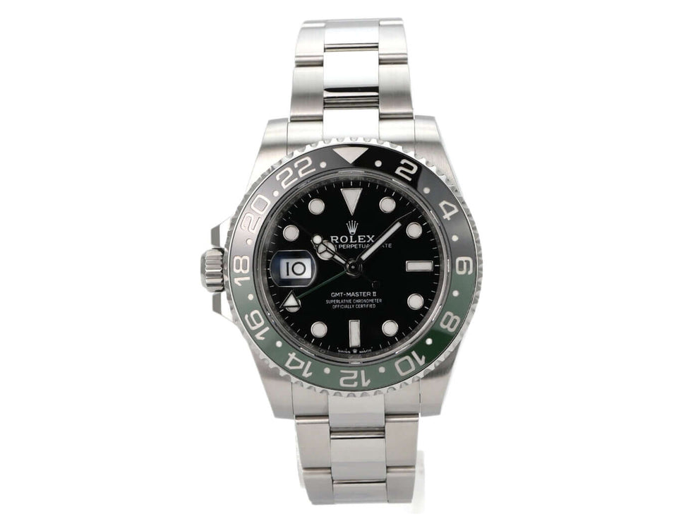 Rolex GMT-Master II Edelstahl 126720VTNR Oyster-Band mit schwarz-grüner Lünette und schwarzem Zifferblatt