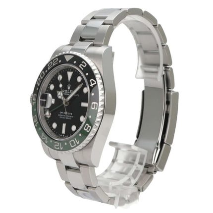 Rolex GMT-Master II Edelstahl 126720VTNR Oyster-Band, grün-schwarze Keramik-Lünette, schwarzes Zifferblatt
