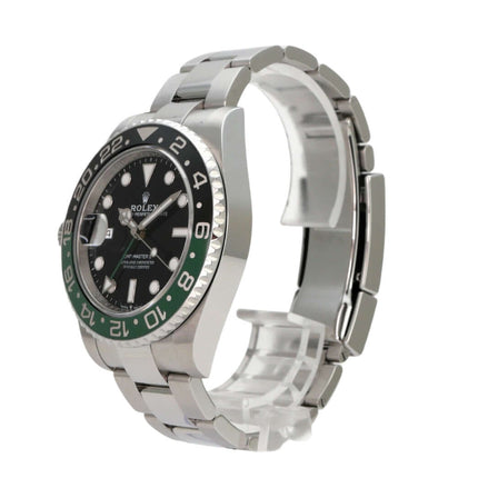 Rolex GMT-Master II Edelstahl 126720VTNR Oyster-Band, Sprite Uhr mit schwarzem Zifferblatt und grün-schwarzer Lünette