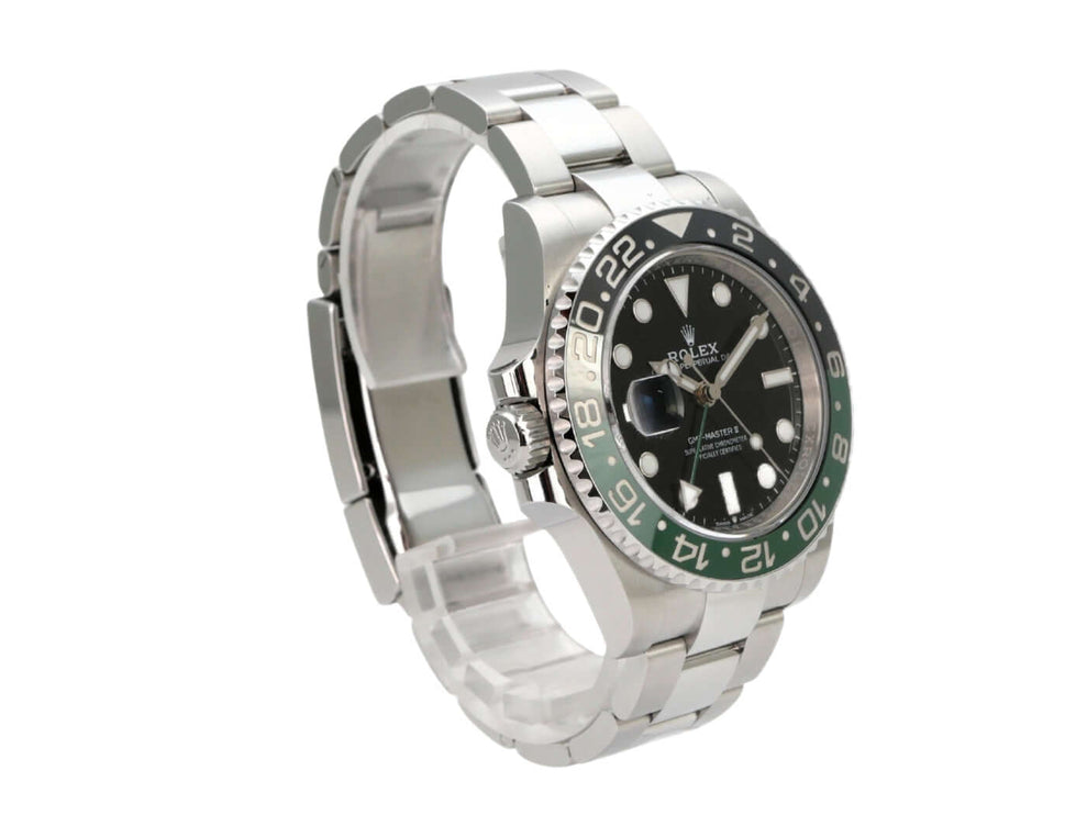 Rolex GMT-Master II Edelstahl 126720VTNR Oyster-Band mit schwarzem Zifferblatt und grün-schwarzer Lünette